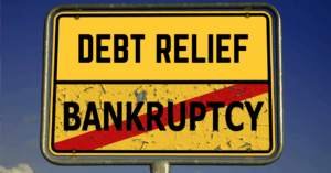 (Road sign with the words “Debt Relief” replacing “Bankruptcy,” symbolizing a better financial path without filing for bankruptcy.)